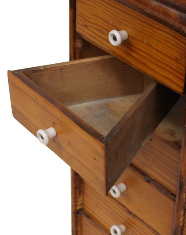 ANTIQUE AMERICAN PINE REVOLVING HARDWARE CABINET - 4