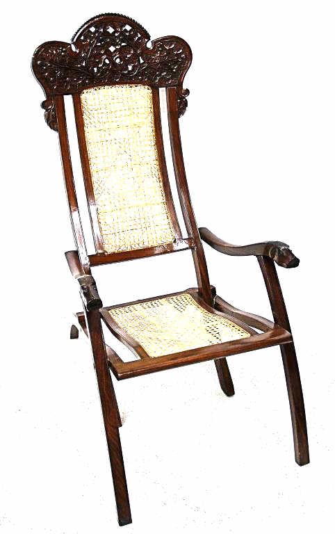 ANTIQUE INDO-PORTUGUESE ROSEWOOD FOLDING CHAIR
