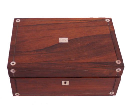 ANTIQUE PISTOL, GAMBLERS TRAVEL BOX, CARDS & CHIPS - 4