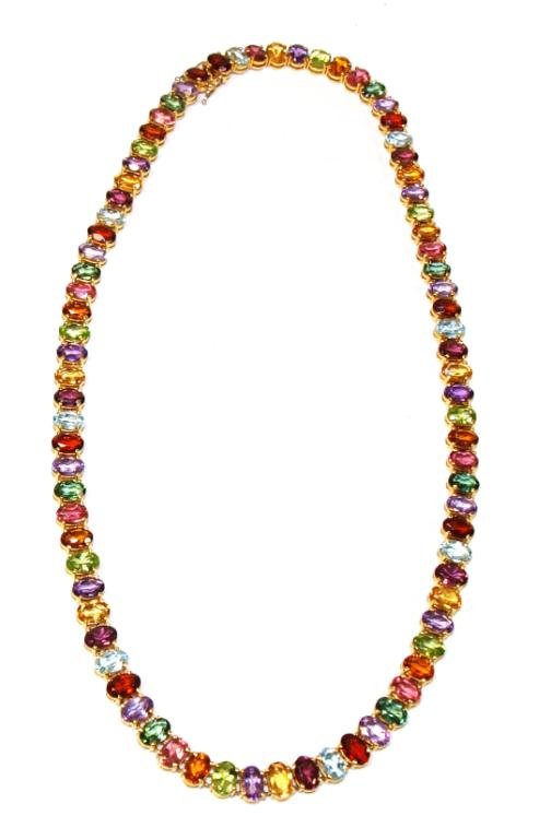 DESIGNER H STERN 18KT GOLD & GEMSTONE NECKLACE