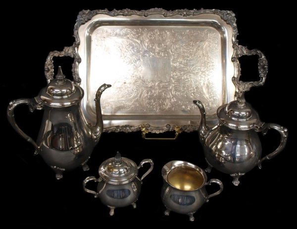 SHERIDAN GEORGIAN STYLE SILVERPLATE COFFEE SERVICE
