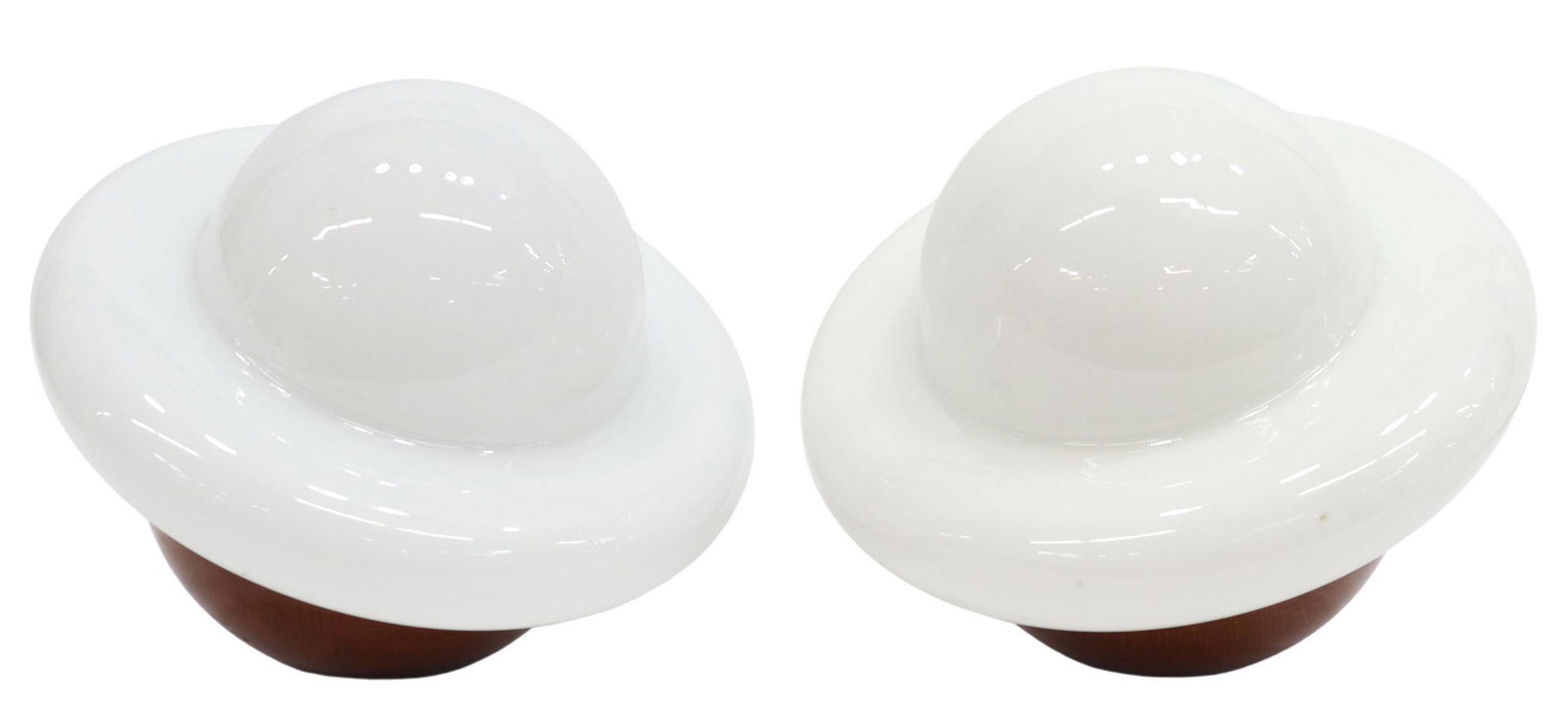 (2) ITALIAN MODERN GLASS SHADE TABLE LAMPS (1 of 3)