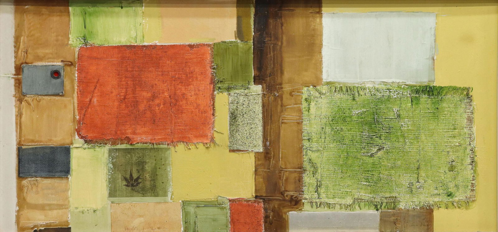 JOSH BASS MODERN MIXED MEDIA PAINTING, 23.5" X 48" (1 of 4)