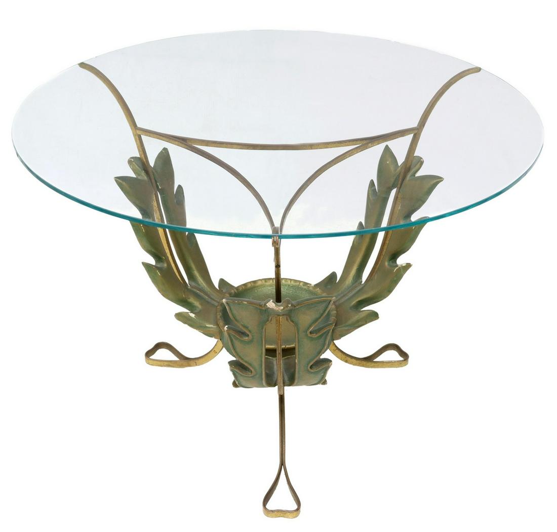 ITALIAN MID-CENTURY MODERN GLASS-TOP SIDE TABLE (1 of 3)