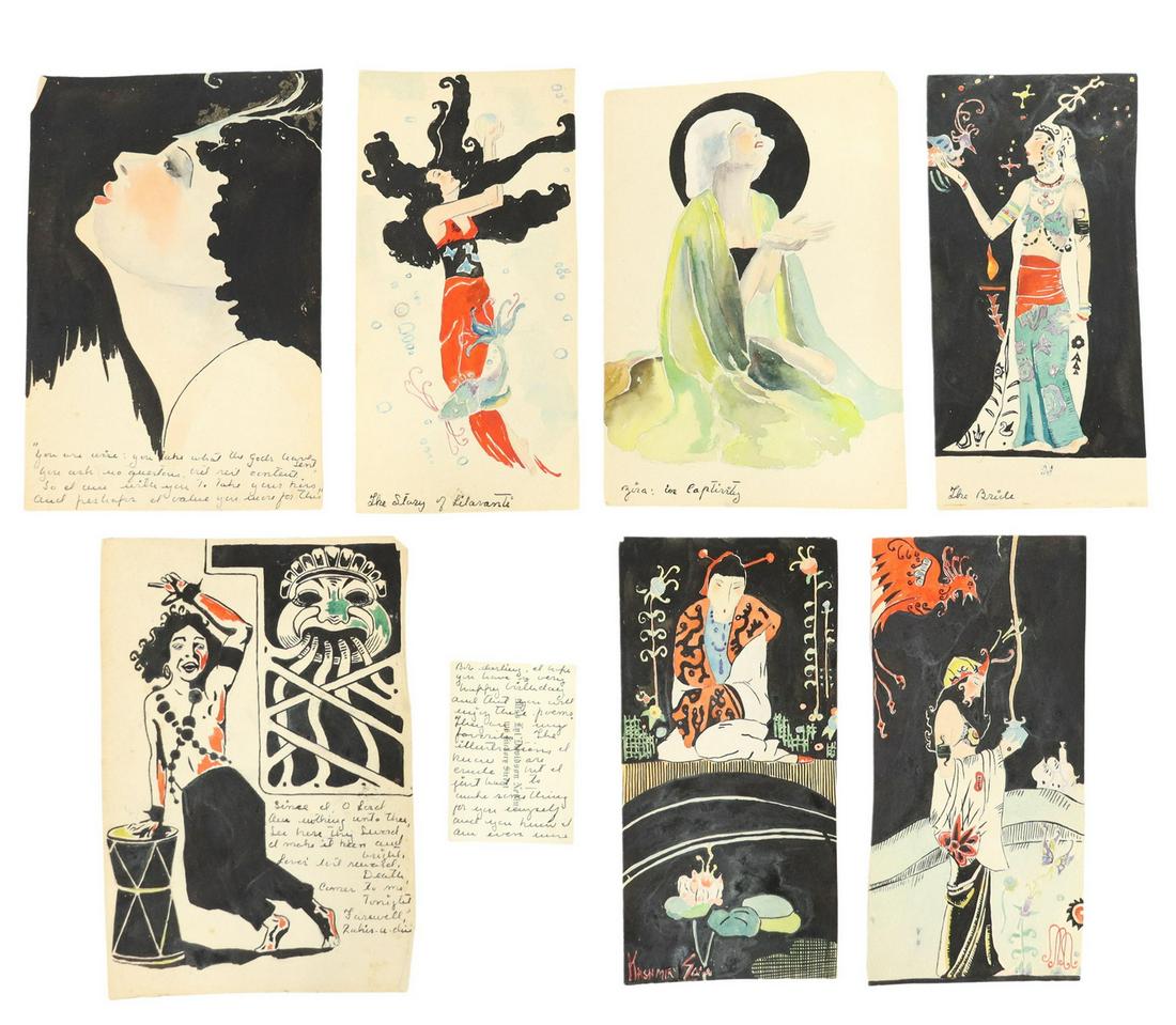 (8) ART DECO ILLUSTRATIONS LAURENCE HOPE POEMS (1 of 5)