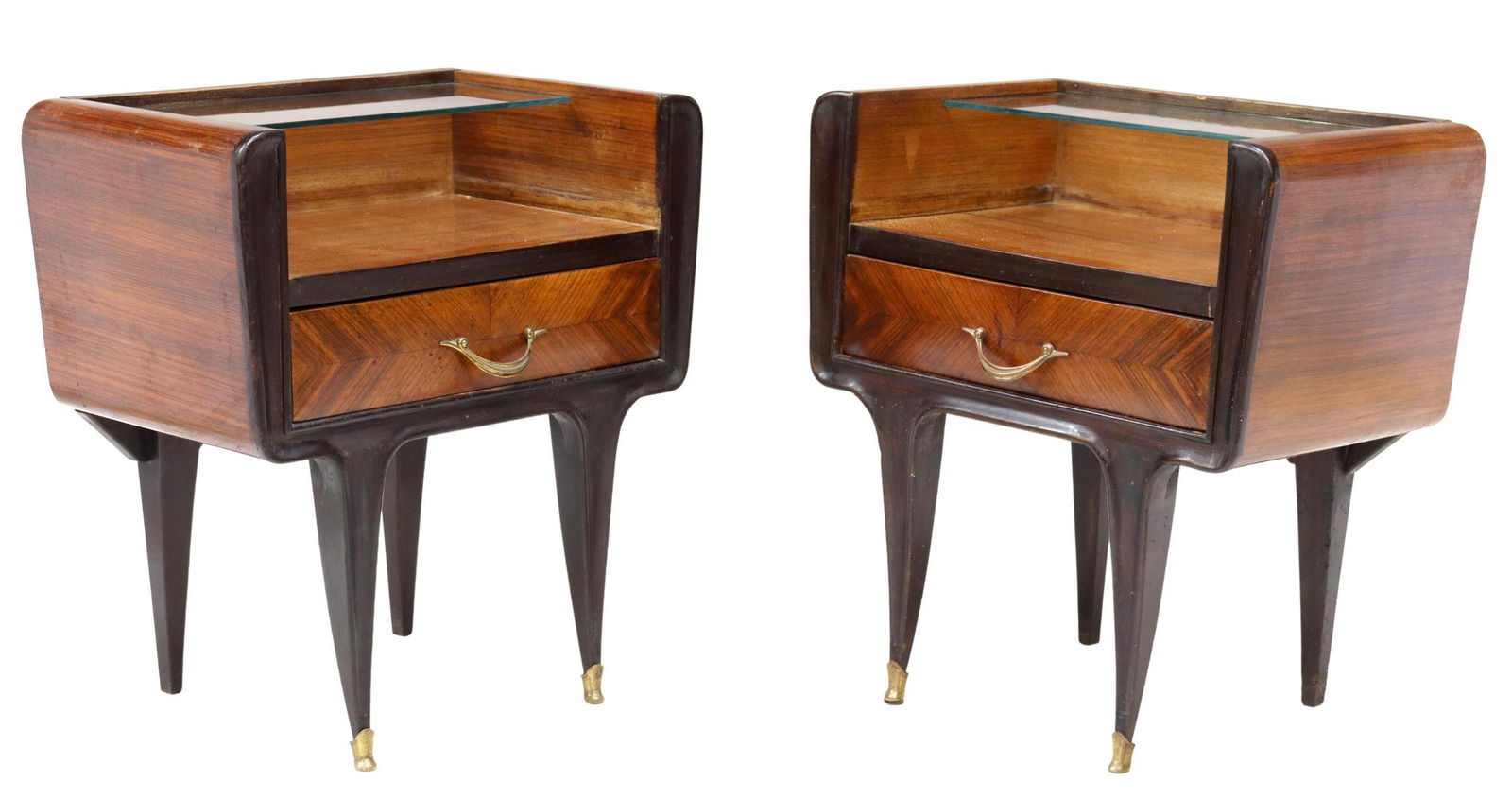 2) ITALIAN MID-CENTURY MODERN ROSEWOOD NIGHTSTANDS (1 of 5)