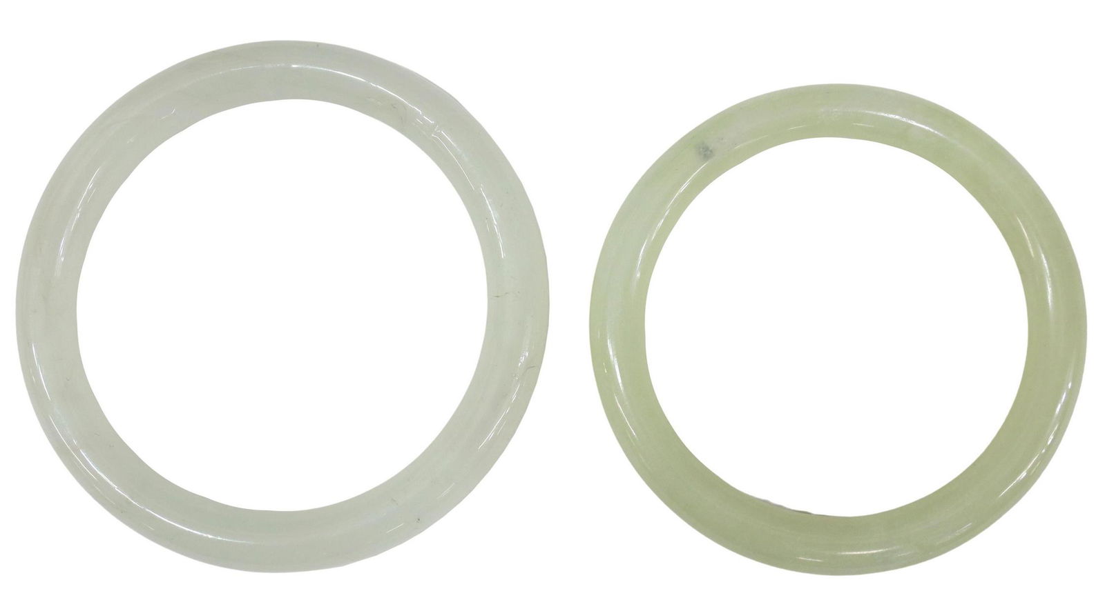 (2) CHINESE JADE BANGLE BRACELETS (1 of 2)