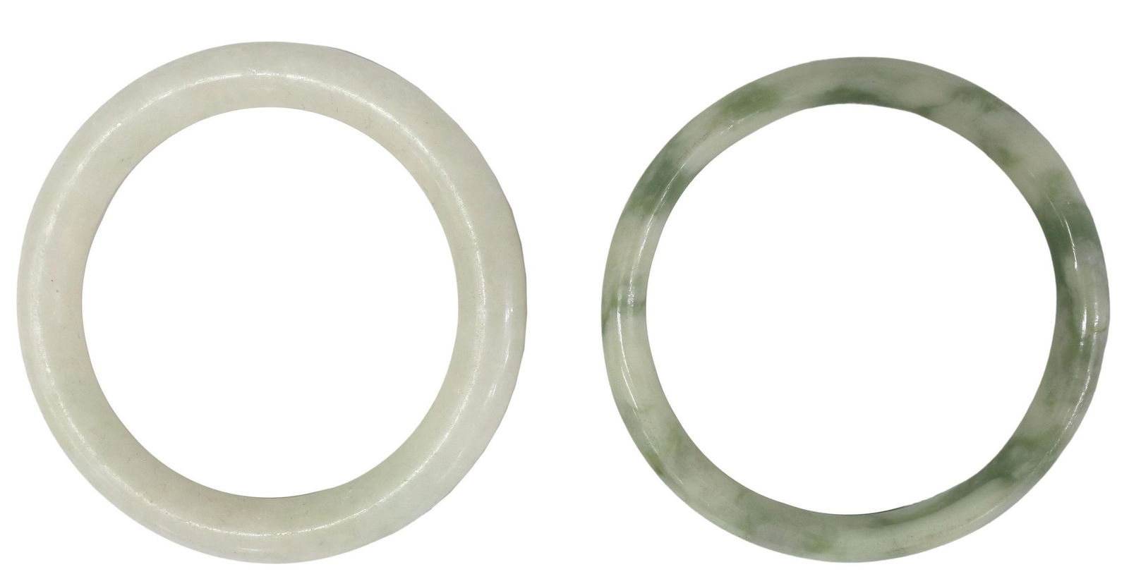 (2) CHINESE JADE BANGLE BRACELETS (1 of 2)