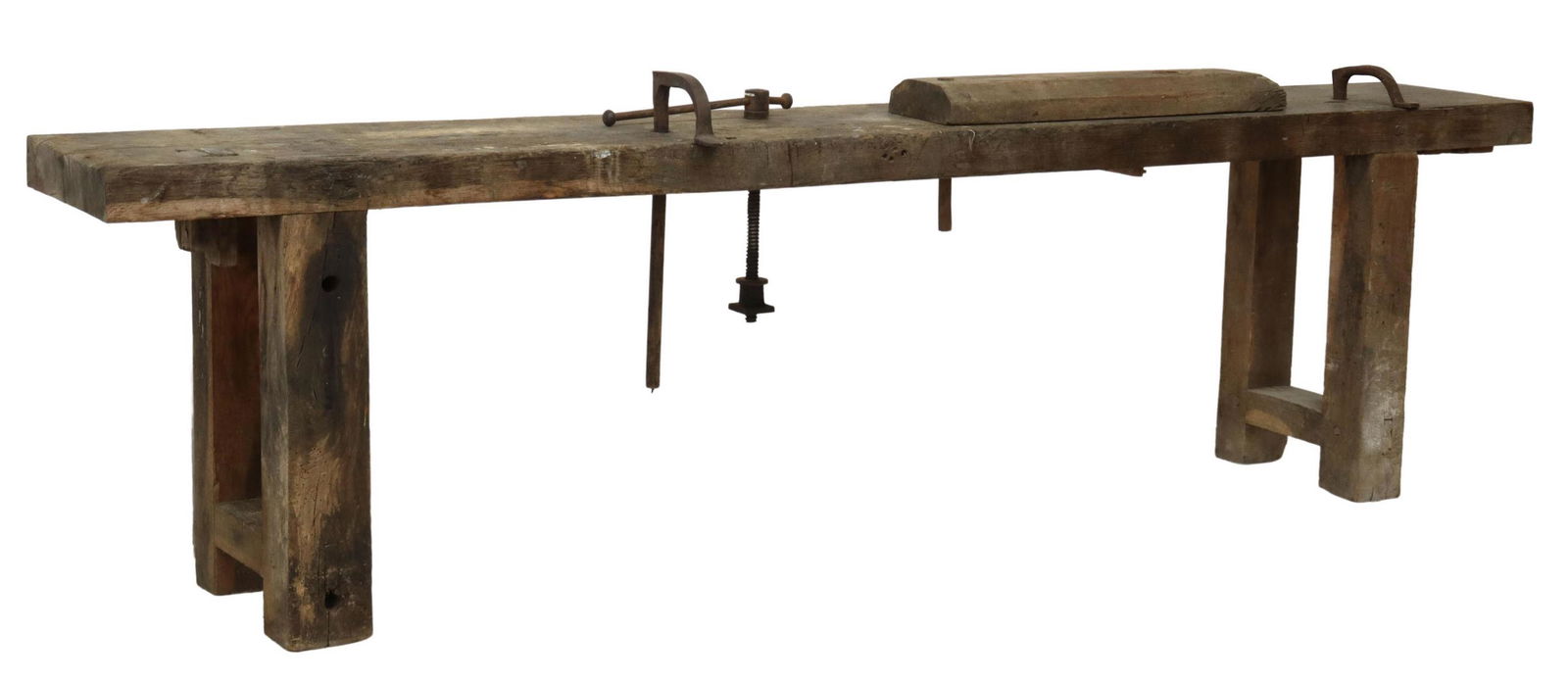 RUSTIC CRAFTSMAN'S WORK BENCH TABLE WITH VICE (1 of 5)