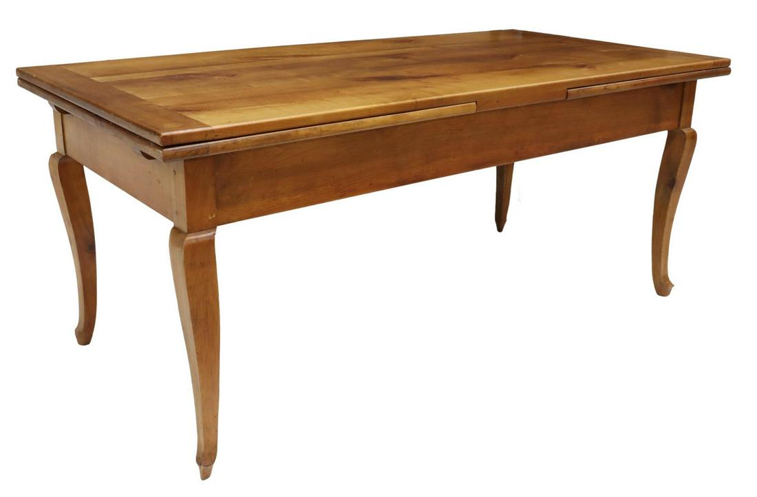 FRENCH PROVINCIAL FRUITWOOD DRAW-LEAF TABLE (1 of 4)