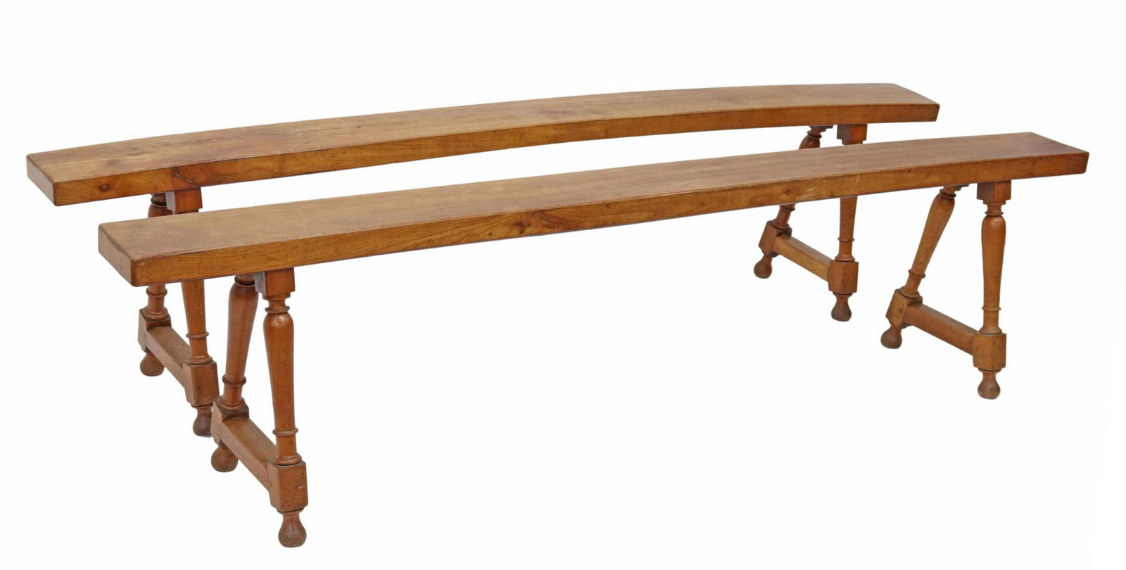 (2) FRENCH PROVINCIAL FRUITWOOD BENCHES, 80"L (1 of 4)