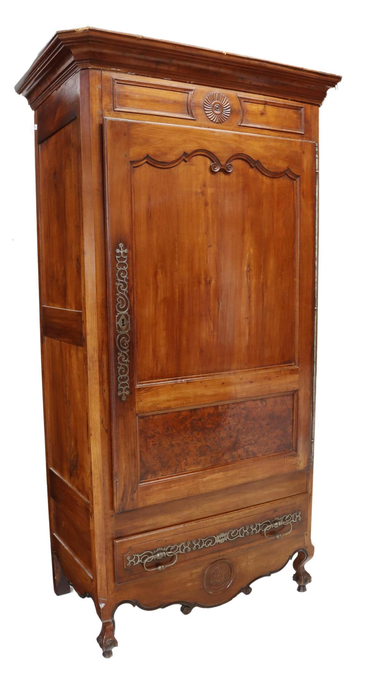 FRENCH PROVINCIAL FRUITWOOD SINGLE-DOOR ARMOIRE (1 of 5)