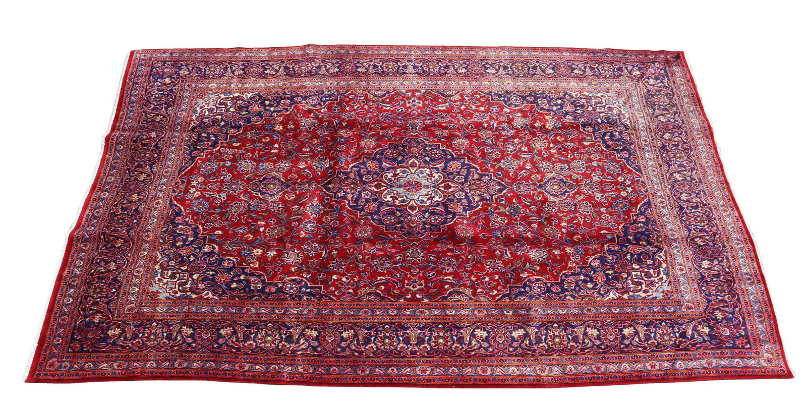HAND-TIED PERSIAN MASHAD RUG, 12'2.5" X 9'8" (1 of 3)