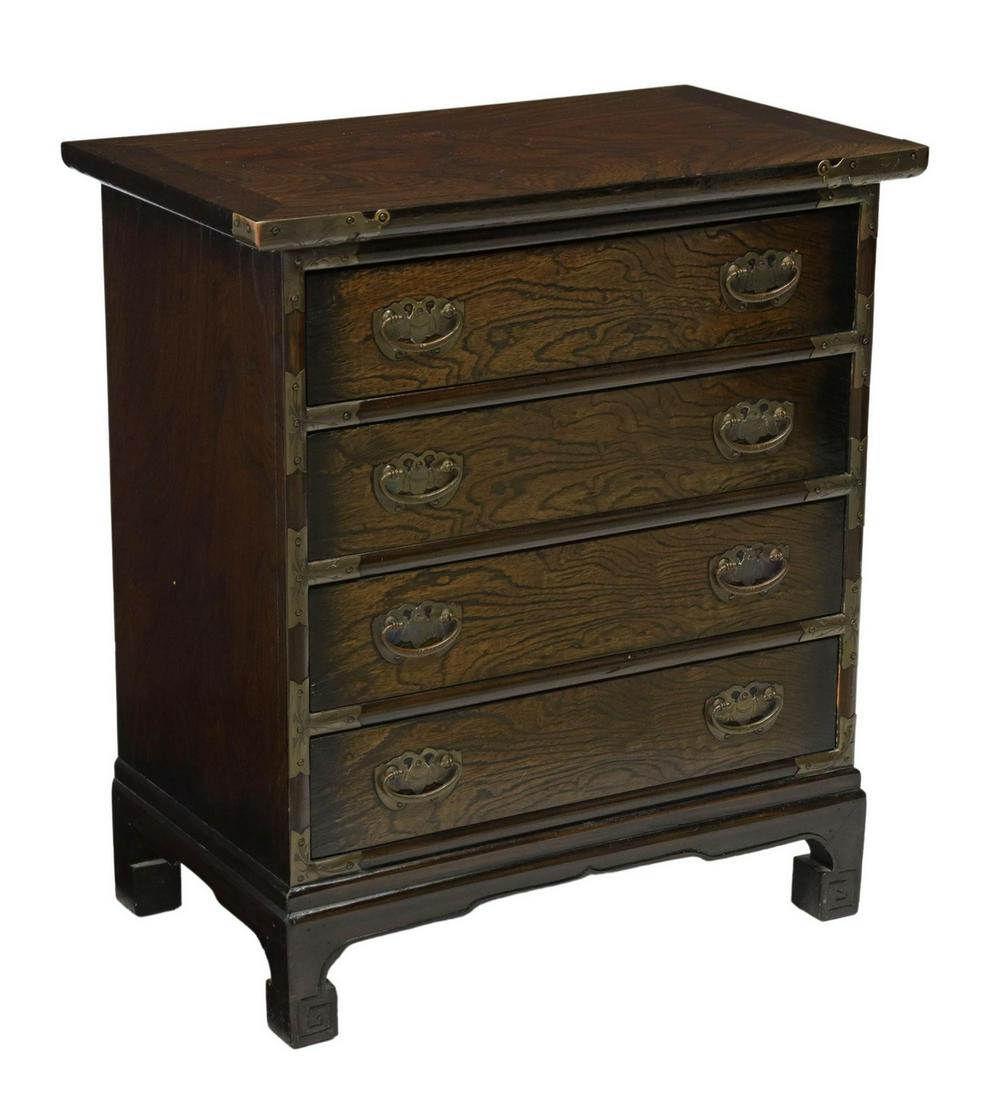 CHINESE ELM FOUR-DRAWER CHEST NIGHTSTAND (1 of 5)