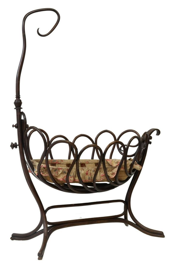 VIENNESE J. & J. KOHN (ATTRIB.) BENTWOOD CRADLE (1 of 4)