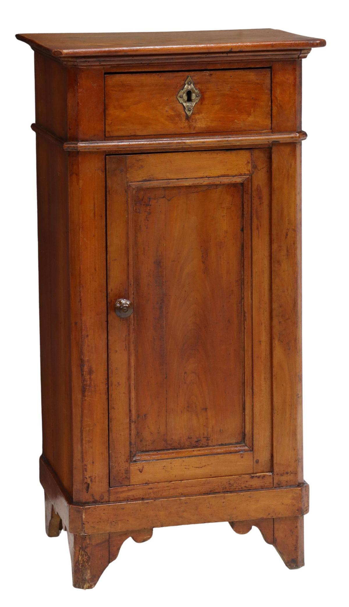 FRENCH LOUIS PHILIPPE FRUITWOOD BEDSIDE CABINET (1 of 6)