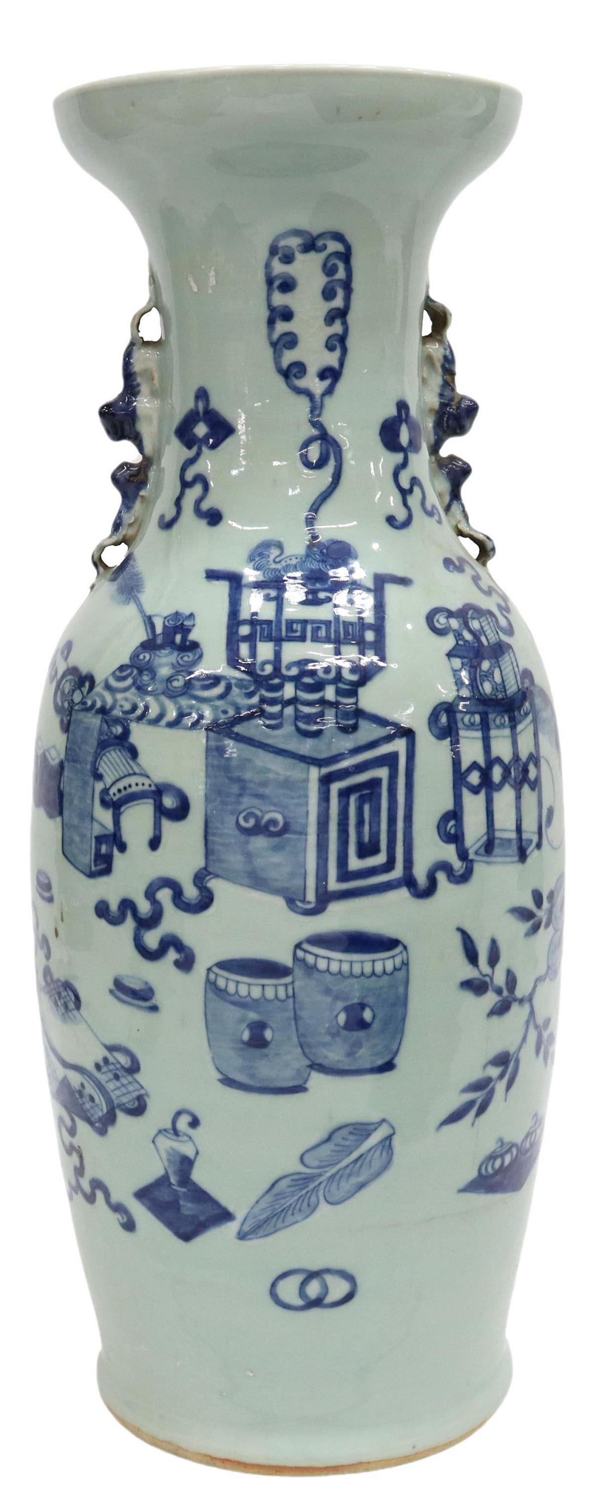 CHINESE BLUE & WHITE ENAMELED PORCELAIN VASE (1 of 3)