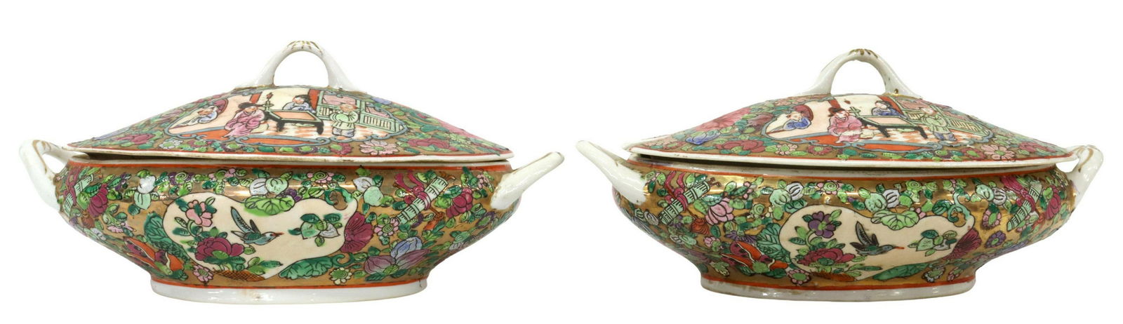 (2) CHINESE ROSE MEDALLION PORCELAIN TUREENS (1 of 4)