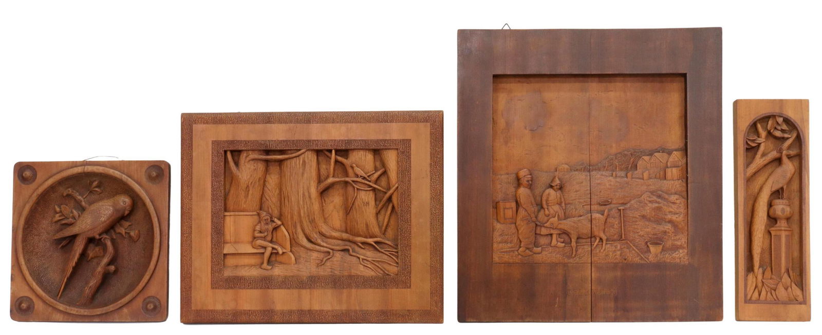 (4) DUTCH B.H. NUSSEN CARVED WOOD WALL PLAQUES (1 of 9)