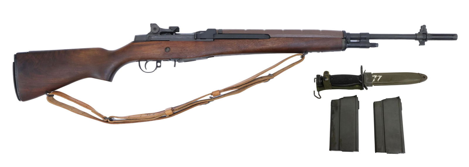 SPRINGFIELD ARMORY M1A RIFLE, CIVILIAN M14: Springfield Armory M1A rifle, semi-automatic, .308 Win caliber, 25"l barrel including flash suppressor, bayonet lug, fixed front sight, adjustable rear peep sight, five round detachable magazine, hard