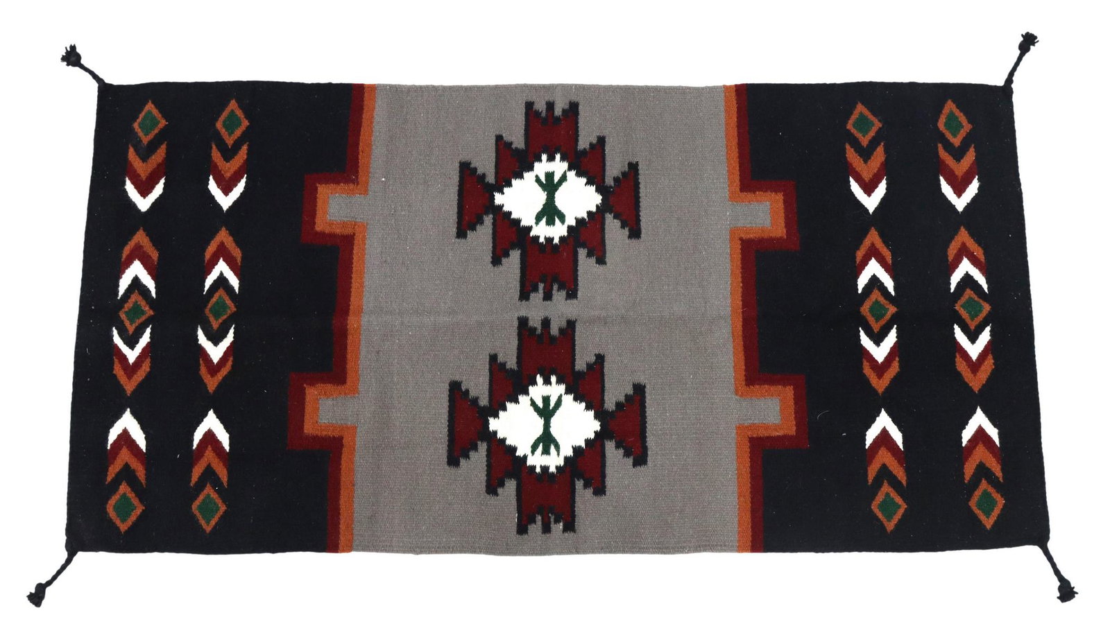 EL PASO SADDLE BLANKET, 5'3" X 2'8": Woven saddle blanket, El Paso Company, made in India, retaining maker's tag, approx 5'3"l, 2'8"w, Start Price: $80.00