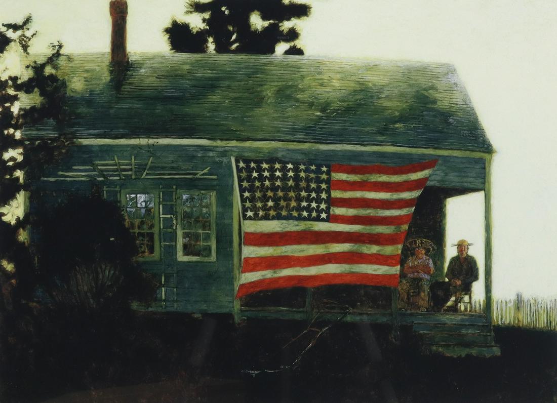 JAMIE WYETH (B.1946) 'ISLANDERS' SIGNED PRINT: Framed limited edition print on paper, "Islanders," signed lower right Jamie Wyeth (Pennsylvania, Maine, Delaware, b.1946), dated 1990, numbered 56/ 250, accompanied by certificate issued by Artland M