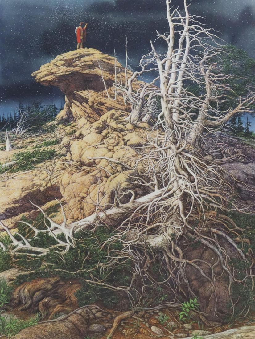 BEV DOOLITTLE (B.1947) 'PRAYER FOR WILD THINGS': Framed limited-edition print on paper, "Prayer for the Wild Things," signed lower right Bev Doolittle (California, b.1947), numbered 29,610/ 65,000, sight: approx 27.75"h, 20.5"w, overall: approx 35.5