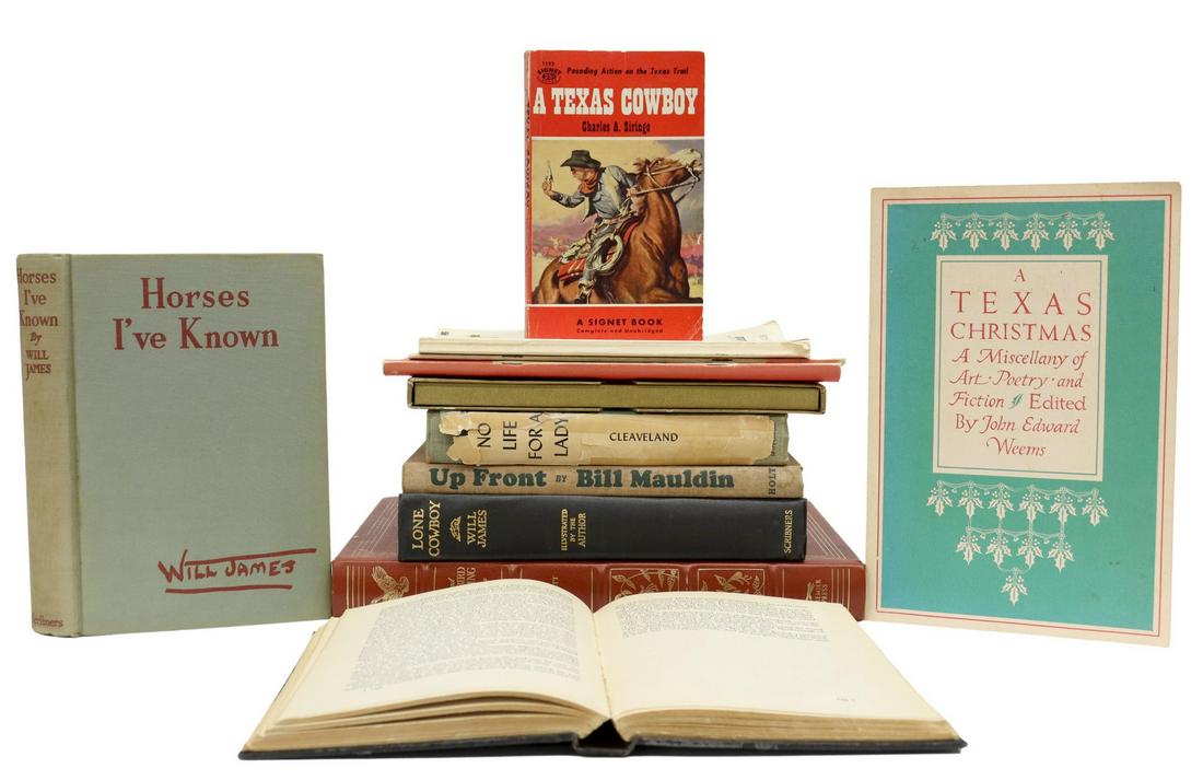 (12) BOOKS: TEXAS & WESTERN HISTORY, COWBOYS: (lot of 12) Books: including: (1) "General Tom Green: a Fightin' Texan," Odie Faulk, Texian Press, 1963, 77 pages, (1) "Upland Game Bird Shooting in America," The Premier Press, 1985, numbered edition