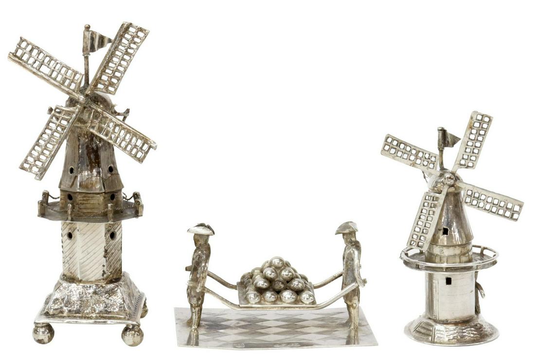 (3) DUTCH SILVER MINIATURES, WINDMILLS, ALKMAAR (1 of 6)