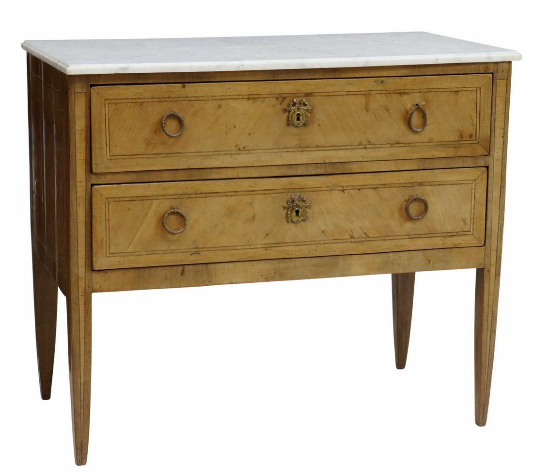 FRENCH LOUIS XVI STYLE MARBLE-TOP COMMODE (1 of 5)