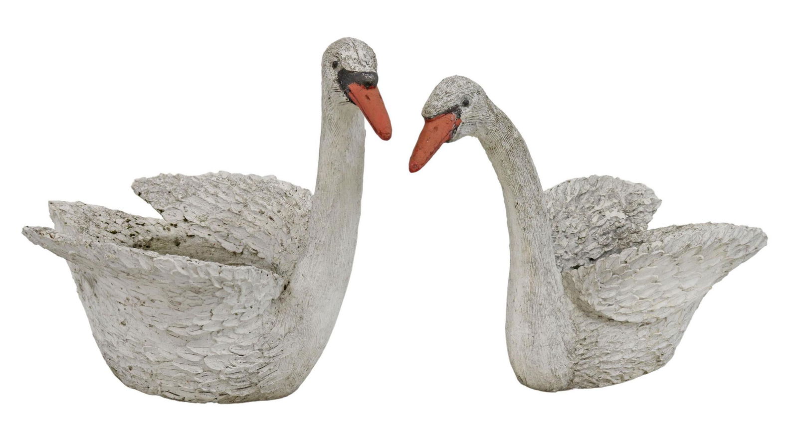 (2) CAST STONE SWAN GARDEN PLANTERS (1 of 4)
