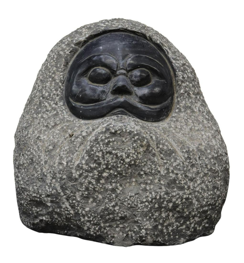 JAPANESE CARVED STONE DOSOJIN GARDEN SCULPTURE (1 of 3)