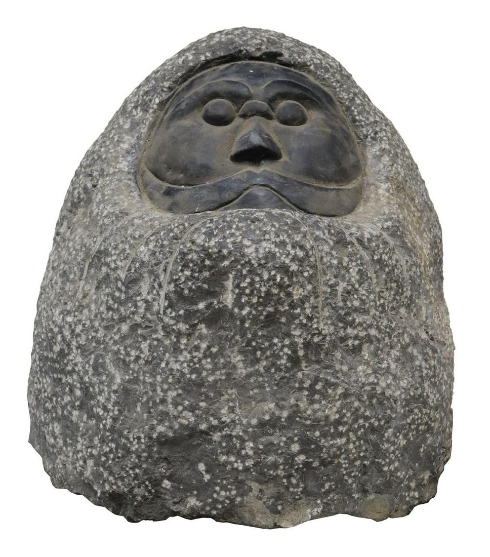 JAPANESE CARVED STONE DOSOJIN GARDEN SCULPTURE (1 of 3)