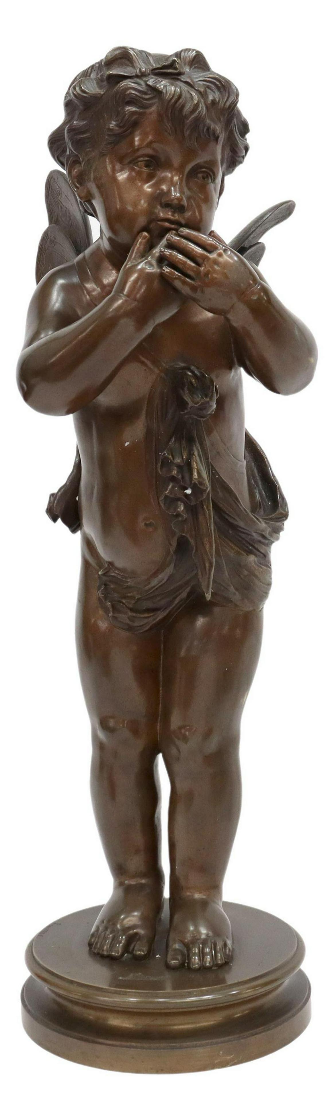 VICTOR ROUSSEAU (1865-1954) BRONZE CHERUB PUTTO (1 of 6)