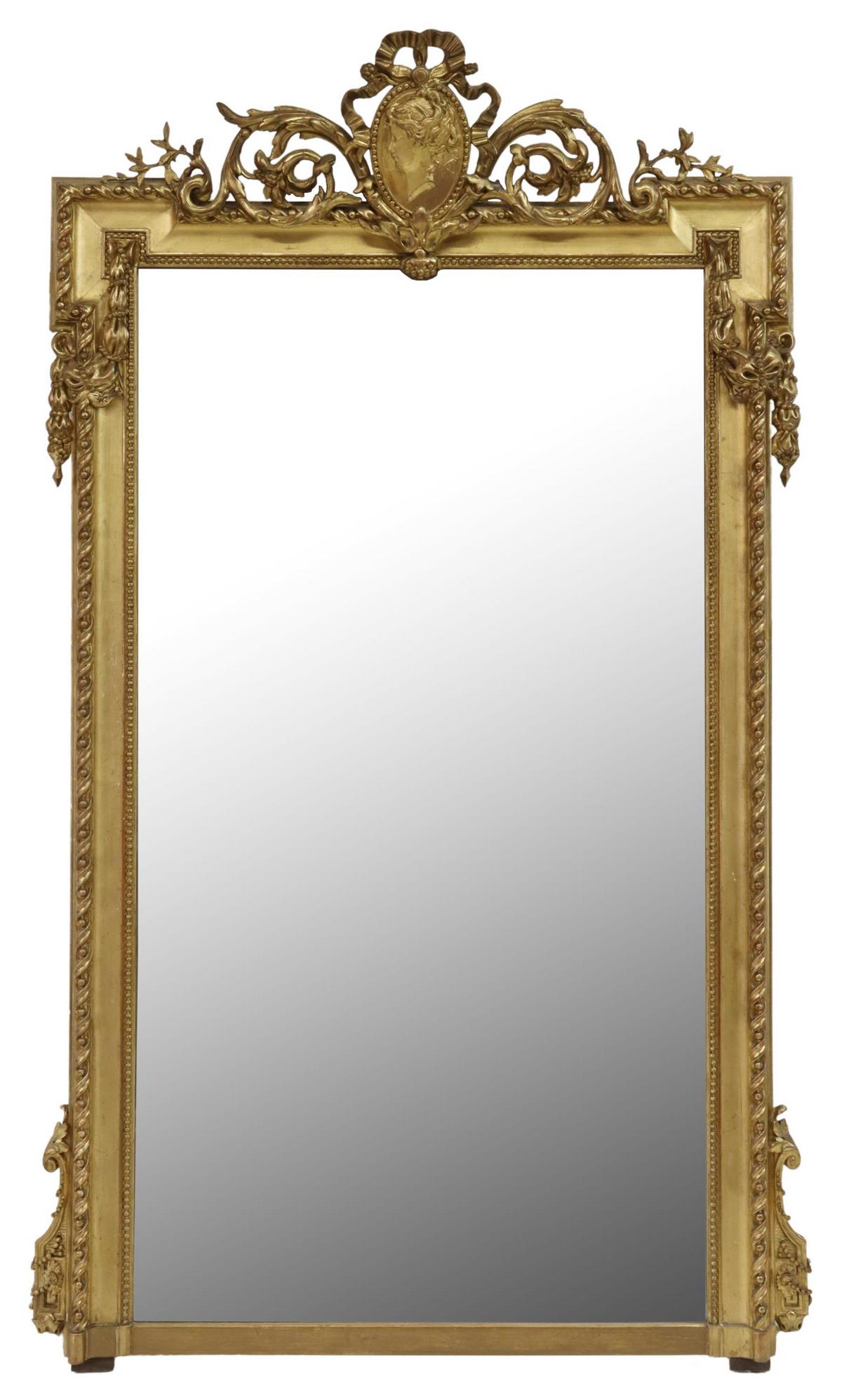 FRENCH NEOCLASSICAL GILTWOOD MIRROR, 19TH C. (1 of 3)