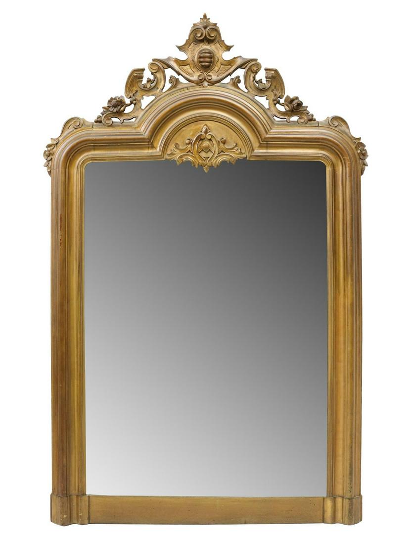 FRENCH CHARLES X GILTWOOD MIRROR, 66.5" X 43" (1 of 3)