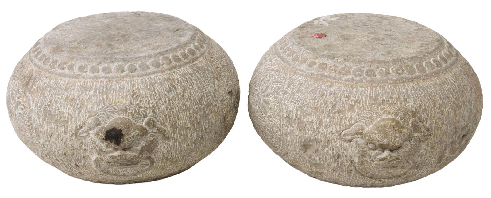 (2) CHINESE CARVED STONE ARCHITECTURAL (1 of 3)