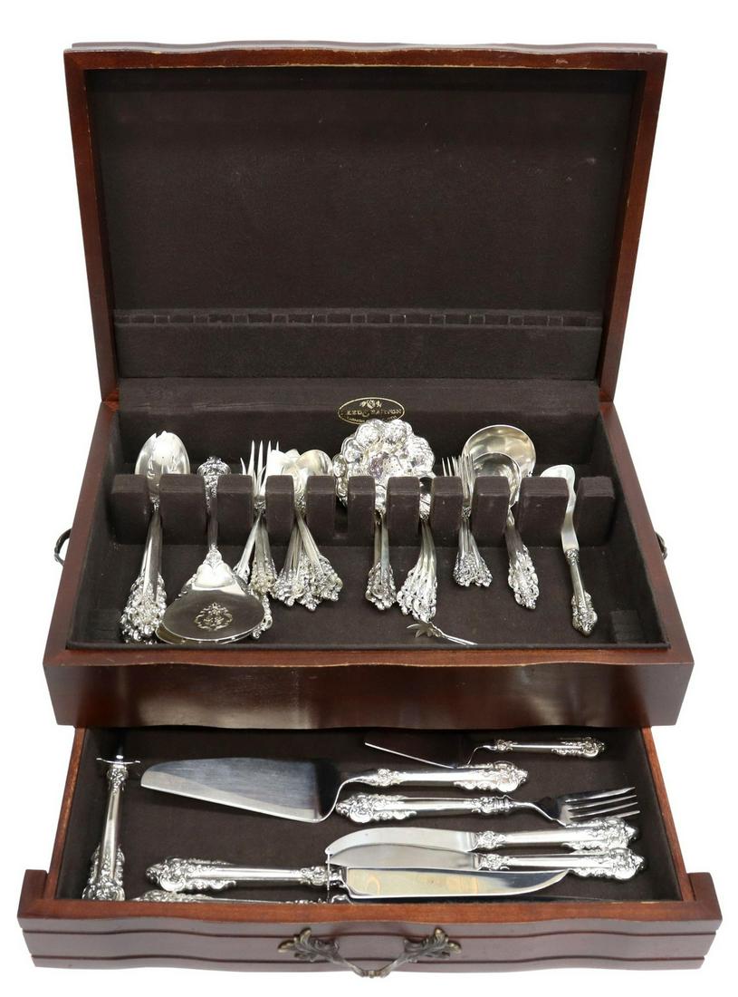 42) WALLACE GRANDE BAROQUE STERLING SERVING PIECES (1 of 8)