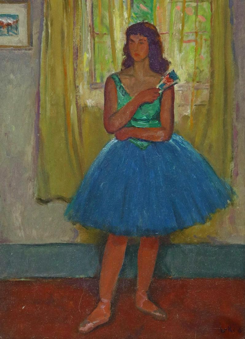 LOUIS KRONBERG (1872-1965) BALLERINA OIL PAINTING (1 of 3)