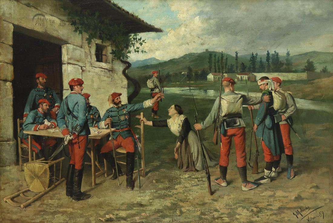 GERARDO MELENDEZ (B.1856) CARLIST WAR PAINTING (1 of 4)