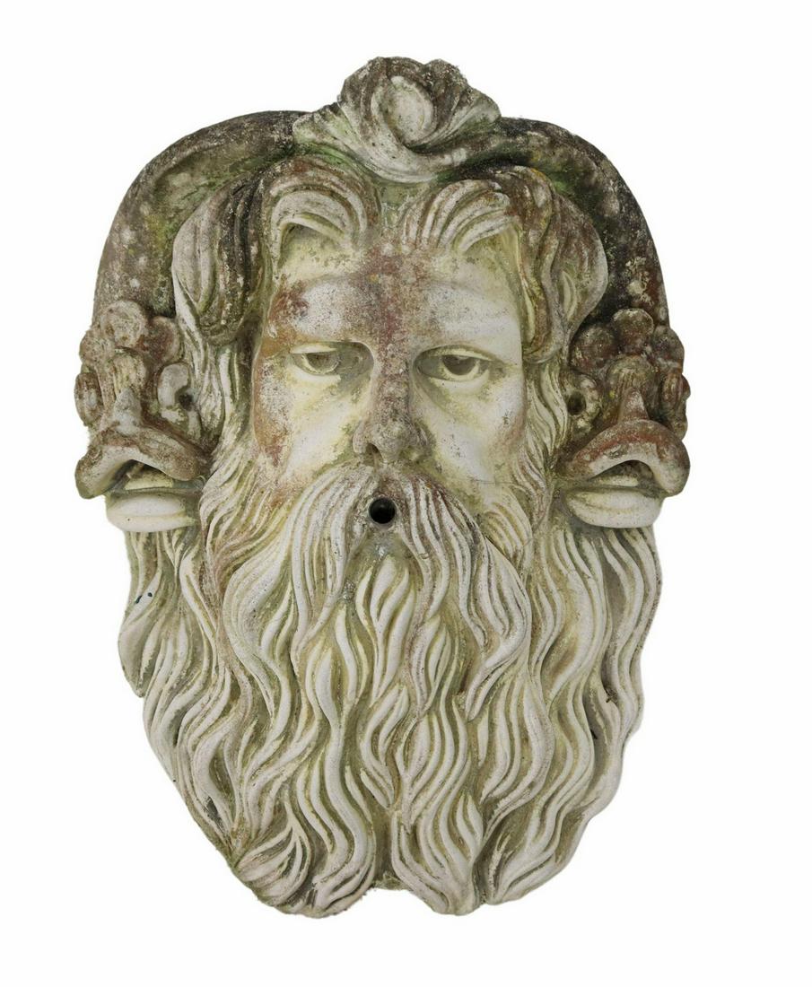 CAST STONE POSEIDON NEPTUNE MASK FOUNTAIN HEAD (1 of 2)