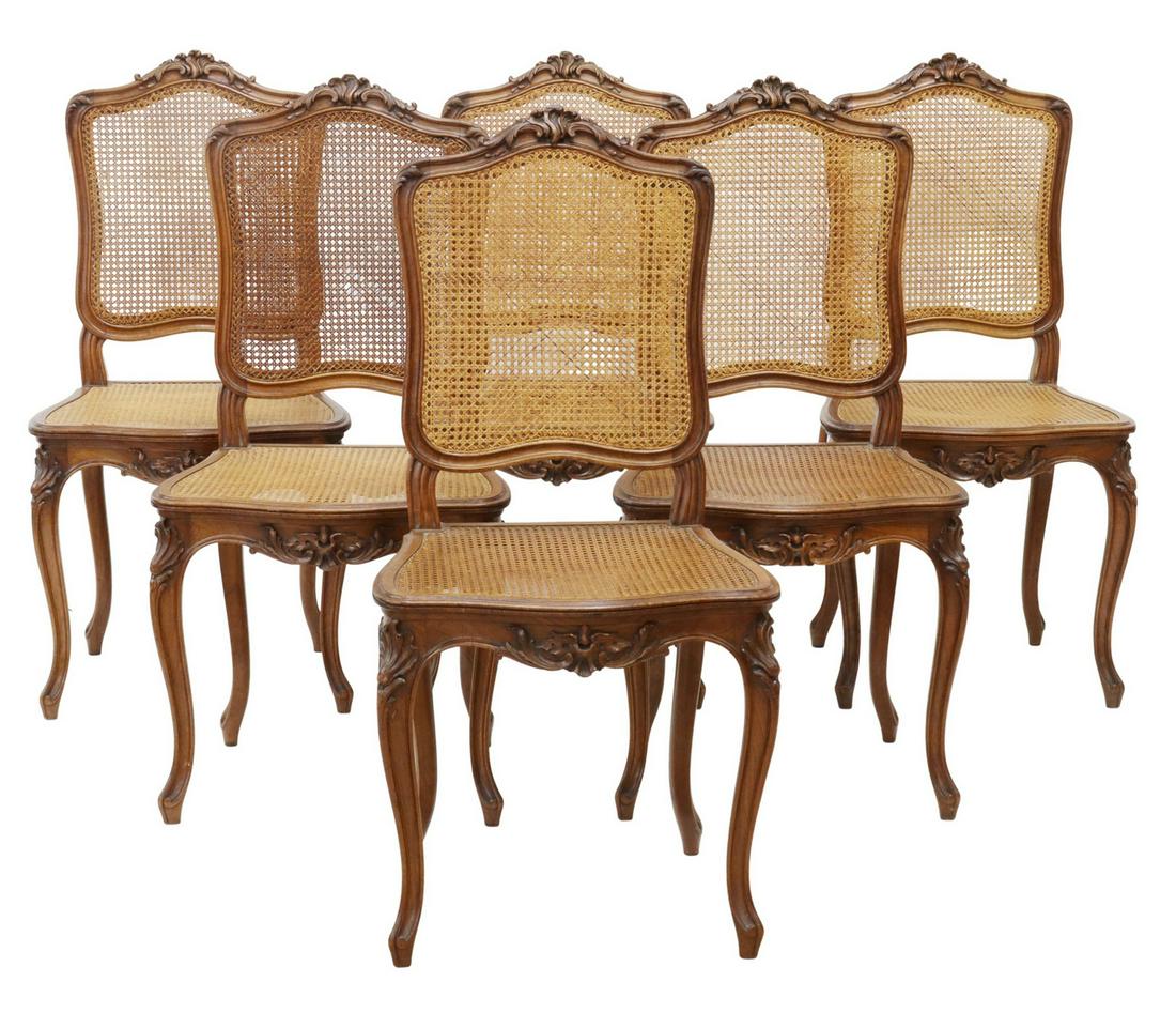 (6) FRENCH LOUIS XV STYLE CANE DINING CHAIRS (1 of 3)