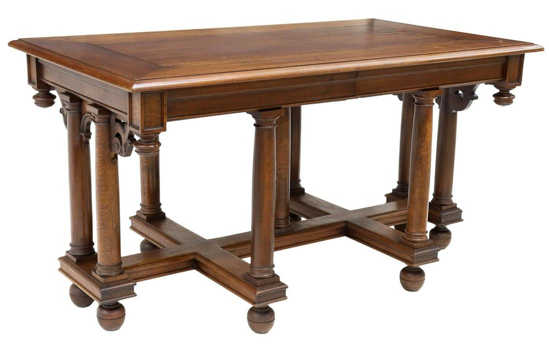 FRENCH HENRI II STYLE WALNUT LIBRARY WRITING TABLE (1 of 4)