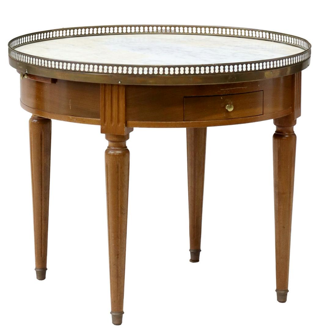 FRENCH LOUIS XVI STYLE MAHOGANY BOUILLOTTE TABLE (1 of 6)