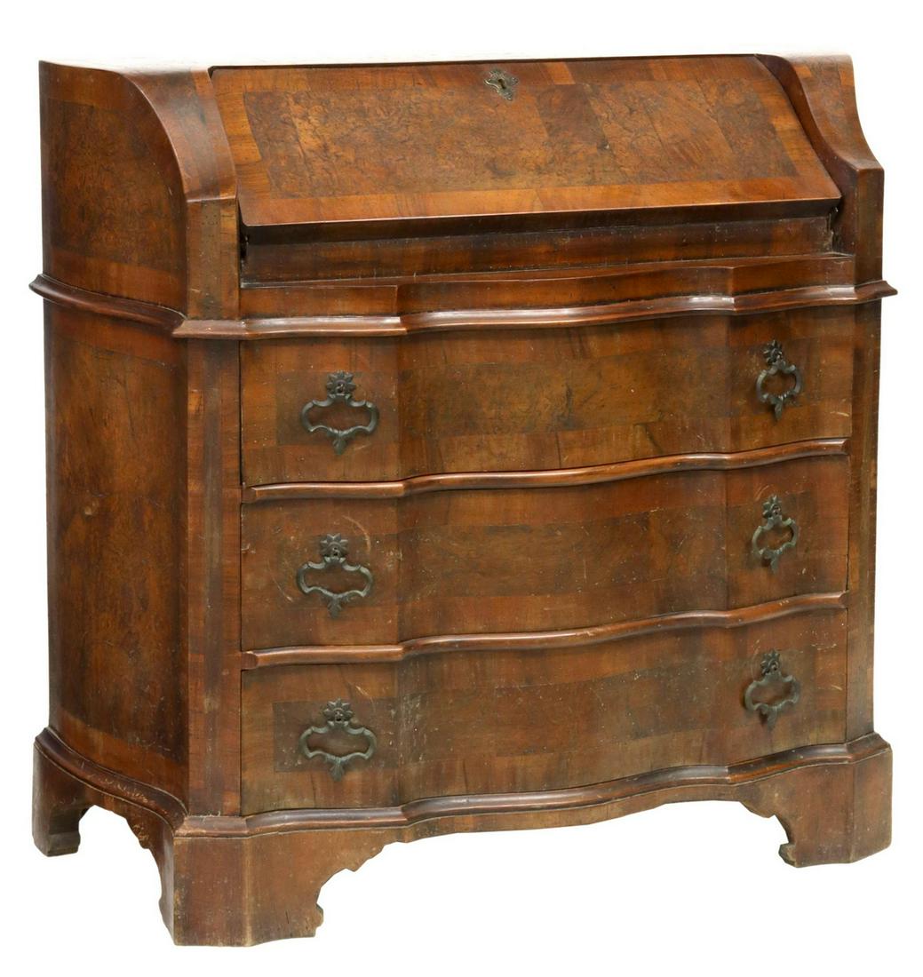 ITALIAN VENETIAN BURLWOOD SLANT-FRONT DESK (1 of 6)