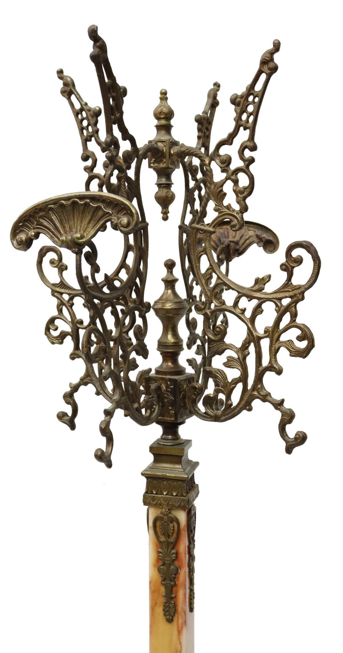 ITALIAN GILT METAL & ONYX STANDING HALL TREE (1 of 4)