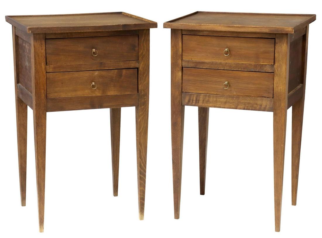 (2) FRENCH LOUIS XVI STYLE WALNUT NIGHTSTANDS (1 of 5)