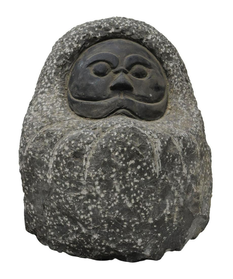 JAPANESE CARVED STONE DOSOJIN GARDEN SCULPTURE (1 of 3)