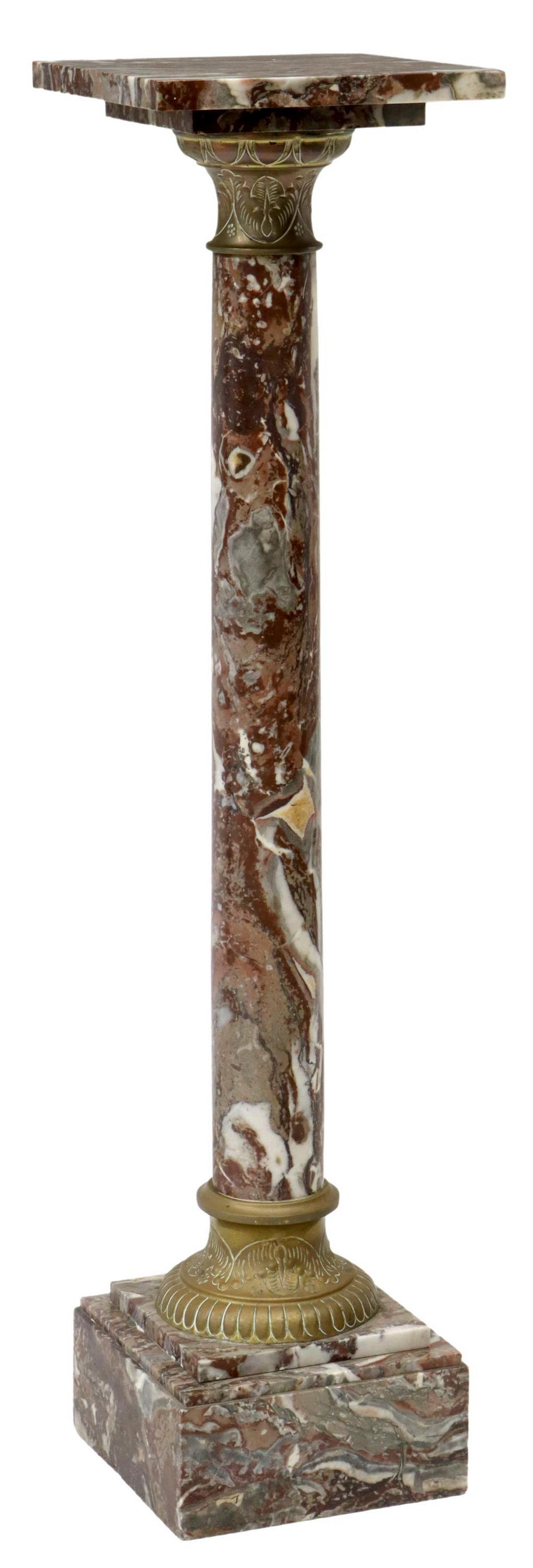 FRENCH MARBLE COLUMN PEDESTAL PLANT STAND (1 of 4)