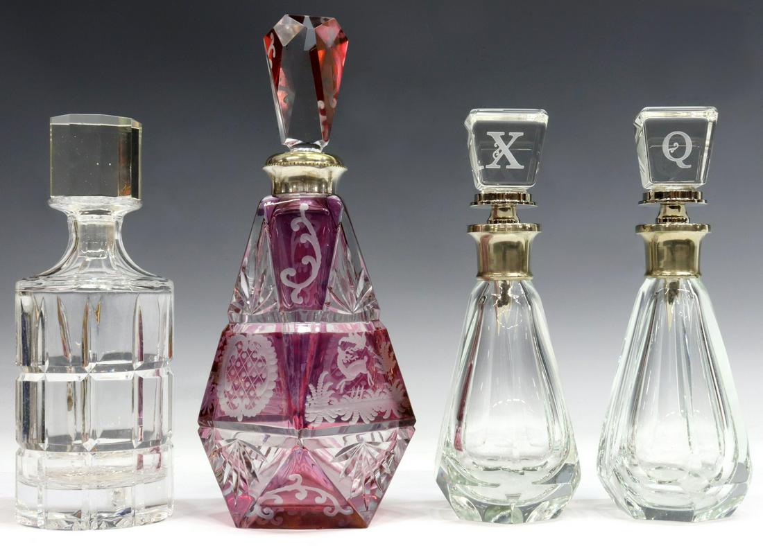 (4) BOHEMIAN CUT-TO-CLEAR & CRYSTAL DECANTERS (1 of 4)